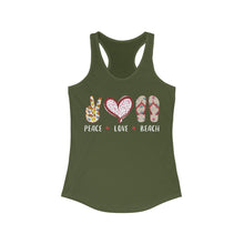 Load image into Gallery viewer, Peace Love Flip Flops - Women's Ideal Racerback Tank