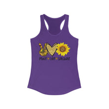 Load image into Gallery viewer, Peace Love Sunshine - Women's Ideal Racerback Tank
