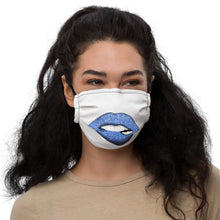 Load image into Gallery viewer, Glitter Lip Blue - Premium Face Mask