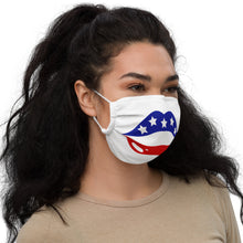 Load image into Gallery viewer, Lips - Red White and Blue Open Mouth - Premium face mask