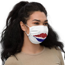 Load image into Gallery viewer, Lips - Red White and Blue Lips 3 - Premium face mask