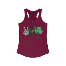 Load image into Gallery viewer, Peace Love Shamrock - Women's Ideal Racerback Tank