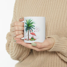 Load image into Gallery viewer, Flamingo and Palm Tree Ceramic Mug 11oz