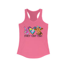 Load image into Gallery viewer, Peace Love Cows - Women's Ideal Racerback Tank