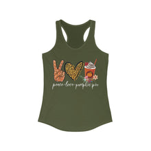 Load image into Gallery viewer, Peace Love Pumpkin Spice - Women's Ideal Racerback Tank
