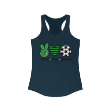 Load image into Gallery viewer, Peace Love Soccer - Women's Ideal Racerback Tank
