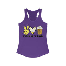 Load image into Gallery viewer, Peace Love Beer - Women's Ideal Racerback Tank