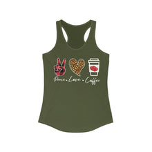 Load image into Gallery viewer, Peace Love Coffee - Women's Ideal Racerback Tank