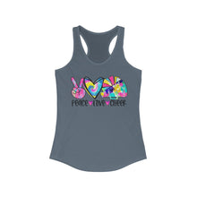 Load image into Gallery viewer, Peace Love Cheer - Women's Ideal Racerback Tank