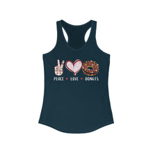 Load image into Gallery viewer, Peace Love Donuts - Women's Ideal Racerback Tank