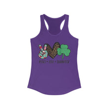 Load image into Gallery viewer, Peace Love Shamrock - Women's Ideal Racerback Tank