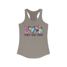 Load image into Gallery viewer, Peace Love Cheer - Women's Ideal Racerback Tank