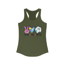 Load image into Gallery viewer, Peace Love Soccer - Women's Ideal Racerback Tank