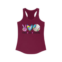 Load image into Gallery viewer, Peace Love Baseball - Women's Ideal Racerback Tank