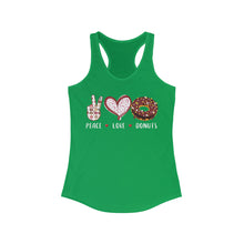 Load image into Gallery viewer, Peace Love Donuts - Women's Ideal Racerback Tank