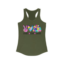 Load image into Gallery viewer, Peace Love Cheer - Women's Ideal Racerback Tank