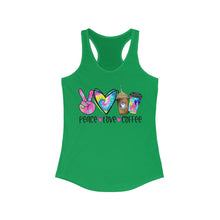 Load image into Gallery viewer, Peace Love Coffee - Women's Ideal Racerback Tank