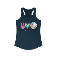 Load image into Gallery viewer, Peace Love Baseball - Women's Ideal Racerback Tank