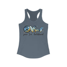 Load image into Gallery viewer, Peace Love Dachshund - Women's Ideal Racerback Tank