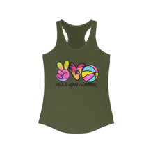 Load image into Gallery viewer, Peace Love Summer (w/Beach Ball) - Women's Ideal Racerback Tank