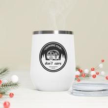 Load image into Gallery viewer, Camping Hair Don't Care 12oz Insulated Wine Tumbler