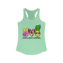 Load image into Gallery viewer, Peace Love Summer (w/Pineapple) - Women's Ideal Racerback Tank