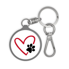 Load image into Gallery viewer, Heart With Paw Print Key Ring