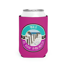 Load image into Gallery viewer, Yolo at Pink Paradise Can Cooler Sleeve