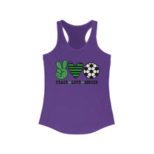 Load image into Gallery viewer, Peace Love Soccer - Women's Ideal Racerback Tank