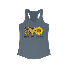 Load image into Gallery viewer, Peace Love Sunshine - Women's Ideal Racerback Tank