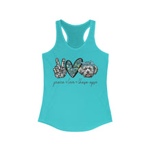 Load image into Gallery viewer, Peace Love Lhasa Apso - Women's Ideal Racerback Tank