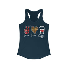 Load image into Gallery viewer, Peace Love Coffee - Women's Ideal Racerback Tank