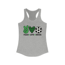 Load image into Gallery viewer, Peace Love Soccer - Women's Ideal Racerback Tank