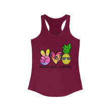 Load image into Gallery viewer, Peace Love Summer (w/Pineapple) - Women's Ideal Racerback Tank