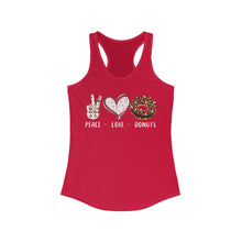 Load image into Gallery viewer, Peace Love Donuts - Women's Ideal Racerback Tank