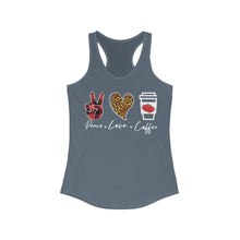 Load image into Gallery viewer, Peace Love Coffee - Women's Ideal Racerback Tank