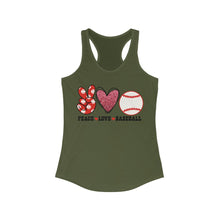 Load image into Gallery viewer, Peace Love Baseball - Women's Ideal Racerback Tank