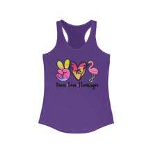 Load image into Gallery viewer, Peace Love Flamingo - Women's Ideal Racerback Tank