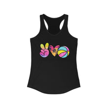 Load image into Gallery viewer, Peace Love Summer (w/Beach Ball) - Women's Ideal Racerback Tank