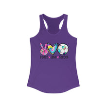 Load image into Gallery viewer, Peace Love Soccer - Women's Ideal Racerback Tank