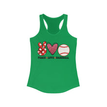 Load image into Gallery viewer, Peace Love Baseball - Women's Ideal Racerback Tank