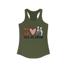 Load image into Gallery viewer, Peace Love Bowling - Women's Ideal Racerback Tank