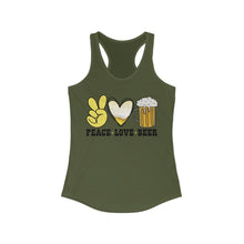 Load image into Gallery viewer, Peace Love Beer - Women's Ideal Racerback Tank