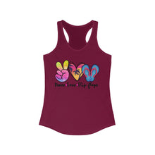 Load image into Gallery viewer, Peace Love Flip Flops - Women's Ideal Racerback Tank
