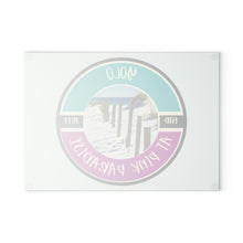 Load image into Gallery viewer, Yolo at Pink Paradise Glass Cutting Board