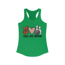 Load image into Gallery viewer, Peace Love Bowling - Women's Ideal Racerback Tank