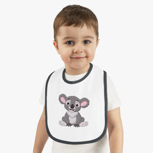 Load image into Gallery viewer, Baby Contrast Trim Jersey Bib Koala Bear