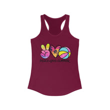 Load image into Gallery viewer, Peace Love Summer (w/Beach Ball) - Women's Ideal Racerback Tank