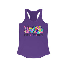 Load image into Gallery viewer, Peace Love Cheer - Women's Ideal Racerback Tank