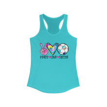 Load image into Gallery viewer, Peace Love Soccer - Women's Ideal Racerback Tank